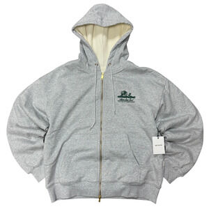 Aimé Leon Dore Unisphere Waffle Lined Full Zip Hoodie Silver Mix M